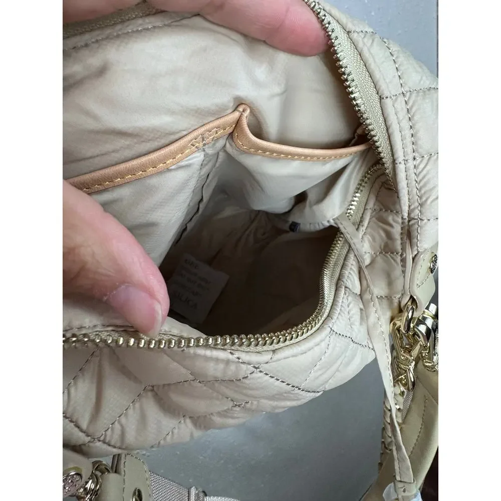 NWOT MZ WALLACE Crosby Sienna Hobo Bag in Buff Light Gold